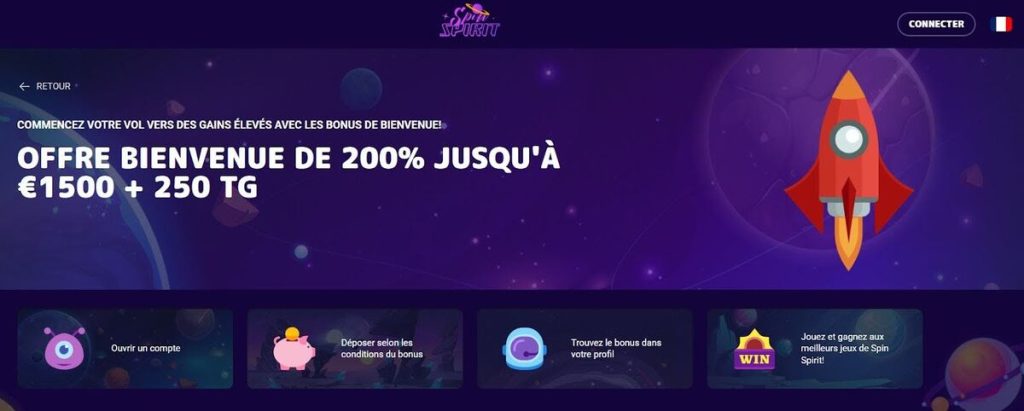 bonus bienvenue spin spirit casino